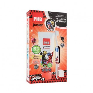 PHB PACK JUNIOR: CEPILLO JUNIOR LADYBUG + GEL DENTIFRICO JUNIOR SABOR TROPICAL 75ML + LLAVERO REGALO