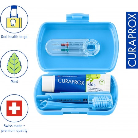CURAPROX KIT DENTAL INFANTIL 4-12 AÑOS: CEPILLO + PASTA + INTERDENTAL COLORES