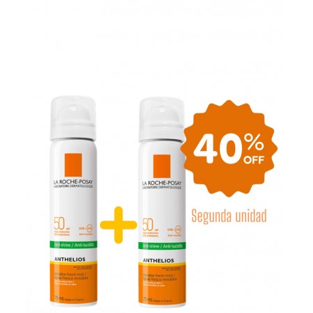 ANTHELIOS DUPLO BRUMA DE ROSTRO ANTIBRILLO SPF50+ BRUMA INVISIBLE 2 X 75ML