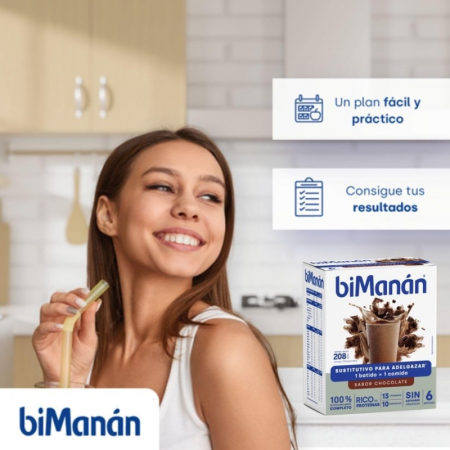 BIMANAN BATIDO SUSTITUTIVO SABOR A CHOCOLATE 6 SOBRES X 50G