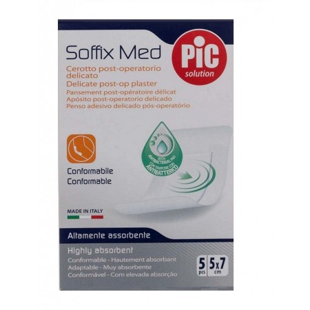 PIC SOFFIX MED CON BACTERICIDA POST OP APOSITO A 5 X 7 CM 5 APOSITOS