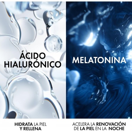 Ingredientes activos de Vichy Minéral 89 noche con ácido hialurónico y melatonina pura