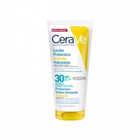 CERAVE LOCIÓN PROTECTORA INVISIBLE HIDRATANTE SPF30 LOCION CARA Y CUERPO 177ML