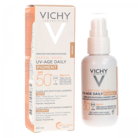 VICHY CAPITAL SOLEIL UV-AGE DAILY SPF50+ PIGMENT CON COLOR TONO MEDIO 40 ML