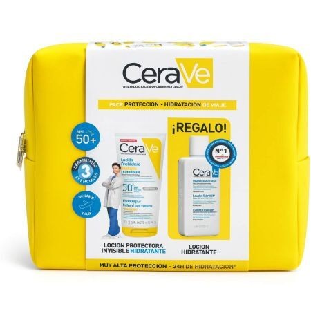 CERAVE PACK VIAJE LOCION PROTECTORA SPF50+ 75ML + LOCIÓN HIDRATANTE 88ML + REGALO NECESER