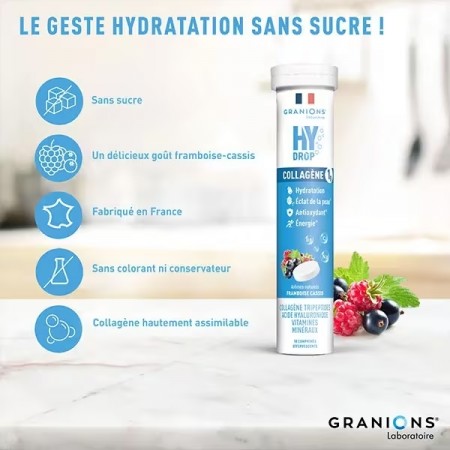 DRASANVI HYDROP COLAGENO HIDRATACION SABOR FRAMBUESA 18 COMPRIMIDOS EFERVESCENTES