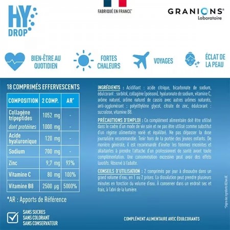 DRASANVI HYDROP COLAGENO HIDRATACION SABOR FRAMBUESA 18 COMPRIMIDOS EFERVESCENTES