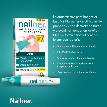 PACK NAILNER LAPIZ ANTIHONGOS UÑAS 2EN1 4ML + REGALO NAILNER ULTIMATE FORTALECEDOR 10ML
