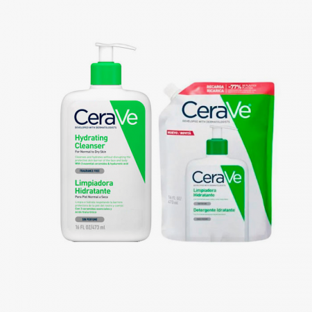 CERAVE PACK LIMPIADOR HIDRATANTE PIEL SECA 473ML + RECARGA LIMPIADOR HIDRATANTE PIEL SECA 473ML