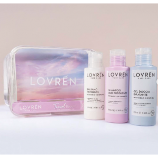 LOVREN HAIR CARE KIT TRAVEL BEAUTY: ACONDIC BALSAMO 100ML+ CHAMPU 100 ML + GEL DUCHA 100ML