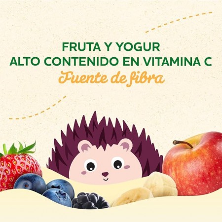 DANONE BLEDINA POUCH DE YOGUR FRUTOS ROJOS, MANZANA Y PLATANO 100 G