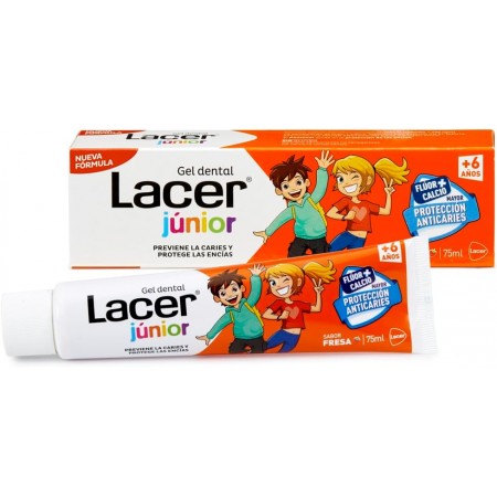 LACER JUNIOR DUPLO GEL DENTIFRICO SABOR A FRESA 2 X 75 ML