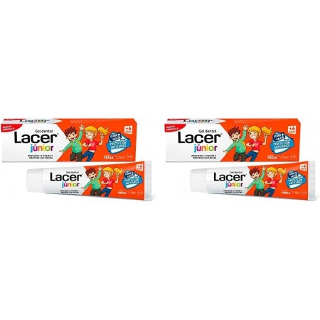 LACER JUNIOR DUPLO GEL DENTIFRICO SABOR A FRESA 2 X 75 ML