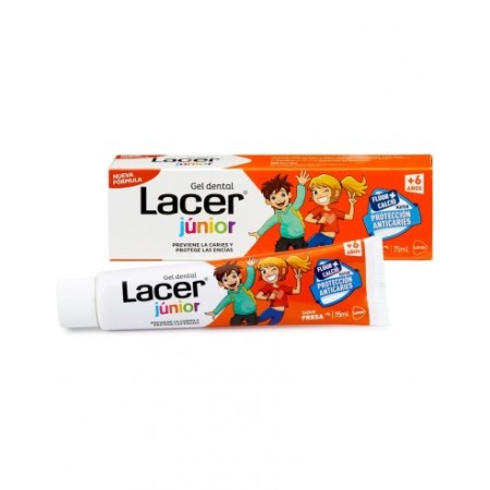 LACER JUNIOR DUPLO GEL DENTIFRICO SABOR A FRESA 2 X 75 ML