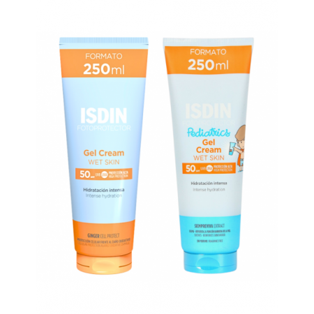 ISDIN FOTOPROTECTOR DUPLO FAMILIAR: GELCREMA FPS50 ADULTO 250 ML + PEDIATRIC FPS50 GELCREMA 250ML
