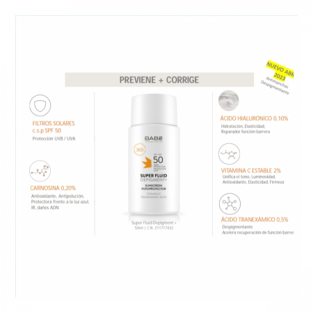 BABE SUPER FLUID DEPIGMENT+ FOTOPROTECTOR SPF50 FLUIDO 50 ML