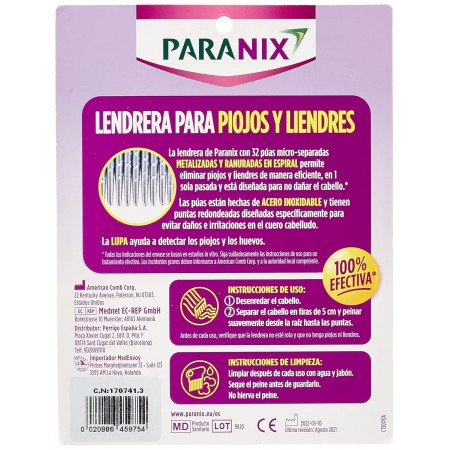 PARANIX PEINE ANTIPIOJOS LENDRERA ESTRIADA CON LUPA