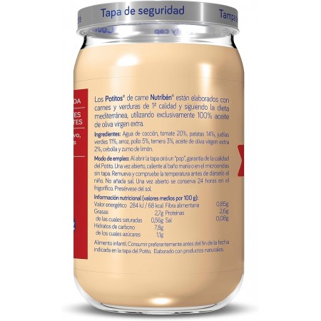 NUTRIBEN POTITO JAMON Y TERNERA CON MENESTRA DE VERDURAS 235 G