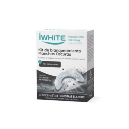 IWHITE KIT BLANQUEAMIENTO MANCHAS OSCURAS 10 MOLDES + GRATIS PASTA DENTAL BLANQUADORA NATURAL 75 ML
