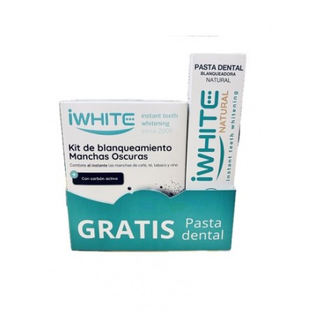 IWHITE KIT BLANQUEAMIENTO MANCHAS OSCURAS 10 MOLDES + GRATIS PASTA DENTAL BLANQUADORA NATURAL 75 ML