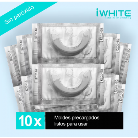 IWHITE KIT BLANQUEAMIENTO MANCHAS OSCURAS 10 MOLDES + GRATIS PASTA DENTAL BLANQUADORA NATURAL 75 ML