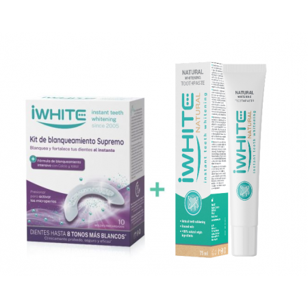 IWHITE KIT DE BLANQUEAMIENTO SUPREMO: 10 MOLDES + GRATIS PASTA DENTAL BLANQUEANTE NATURAL 75 ML