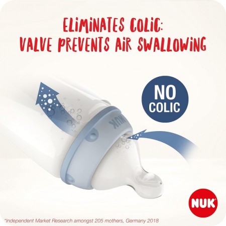NUK TETINAS DE SILICONA ANTICOLICO FIRST CHOICE+ T-1 DE 0-6MESES FLUJO L. 2 TETINAS