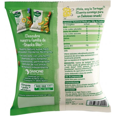 DANONE BLEDINA BIO SNACK FLORES DE LENTEJAS Y MAIZ 20 G