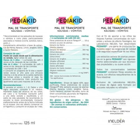 PEDIAKID NAUSIAS MAL TRANSPORTE JARABE 125 ML