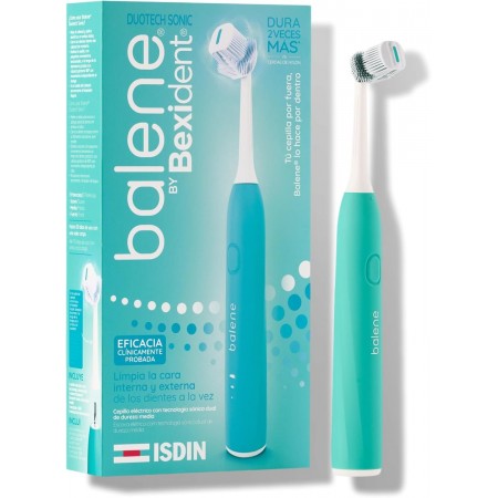 BEXIDENT BALENE CEPILLO DENTAL ELECTRICO SONICO DUAL DUREZA MEDIA COLOR AGUAMARINA