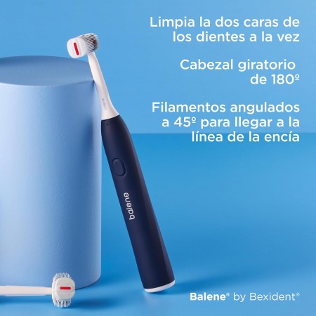 BEXIDENT BALENE CEPILLO DENTAL ELECTRICO SONICO DUAL DUREZA MEDIA COLOR AZUL