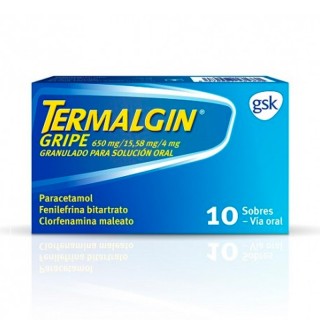 TERMALGIN GRIPE 650/4/10 MG 10 SOBRES GRANULADO SOLUCION ORAL