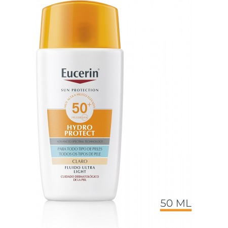 EUCERIN SUN HYDRO PROTECT SPF50+ ULTRA LIGHT CON COLOR CLARO FLUIDO 50 ML