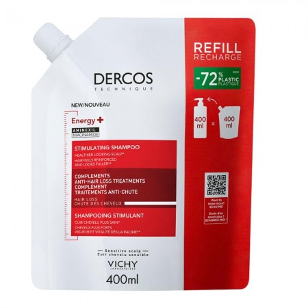 DERCOS CHAMPU ESTIMULANTE ANTICAIDA ECO RECARGA 400 ML