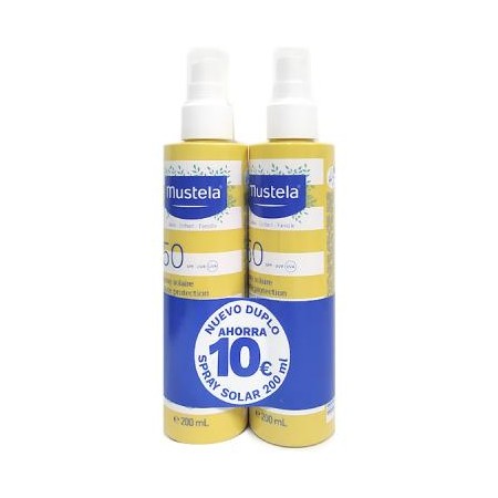 MUSTELA DUPLO SPRAY SOLAR ALTA PROTECCION SPF50 2 X 200ML