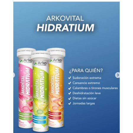 ARKOVITAL HIDRATIUM 24 COMPRIMIDOS EFERVESCENTES SABOR MELOCOTON