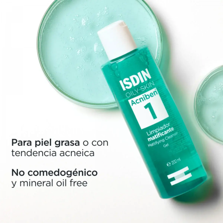 ISDIN OILY SKIN ACNIBEN LIMPIADOR MATIFICANTE GEL 200 ML