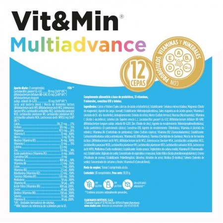 ELADIET VIT&MIN MULTIADVANCE MULTIVITAMINICO 30COMPRIMIDOS