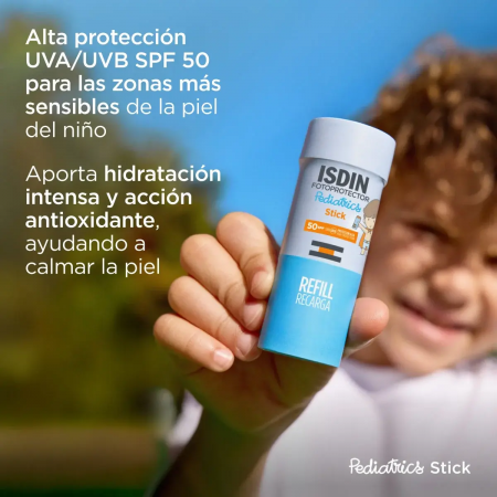 ISDIN FOTOPROTECTOR PEDIATRICO SPF50 RECARGA STICK INVISIBLE 50 ML