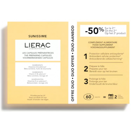 LIERAC SUNISSIME DUPLO CAPSULAS PREPARADORAS 30 + 30 CAPSULAS