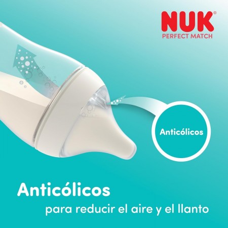 NUK TETINA SILICONA ANTICOLICO PERFECT MATCH T-M +3 MESES 2 UNIDADES