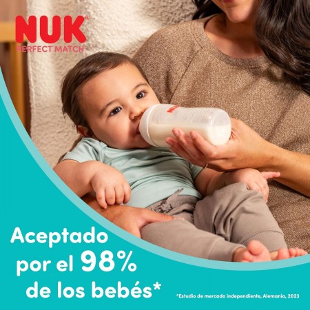NUK TETINA SILICONA ANTICOLICO PERFECT MATCH T-FLOW CONTROL +6 MESES 2 UNIDADES