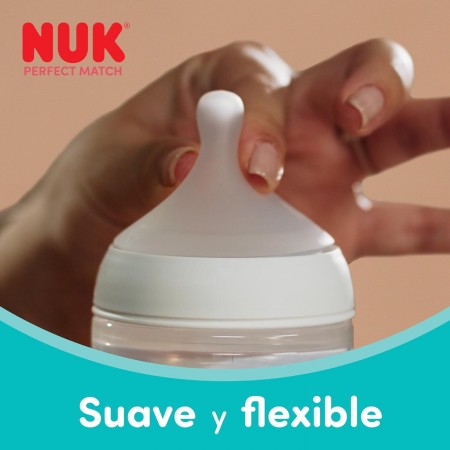 NUK TETINA SILICONA ANTICOLICO PERFECT MATCH T-FLOW CONTROL +6 MESES 2 UNIDADES