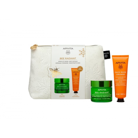 APIVITA COFRE NECESER BEE RADIANT CREMA LIGERA 50ML+REGALO MASCARILLA FACIAL ILUMINADORA ORANGE 50ML