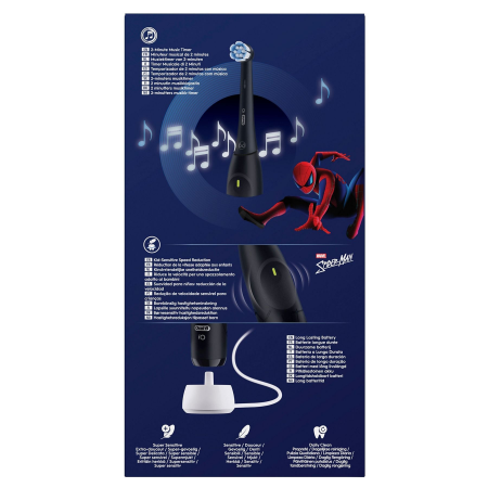 ORAL-B CEPILLO ELECTRICO INFANTIL SPIDERMAN IO KIDS +6 AÑOS