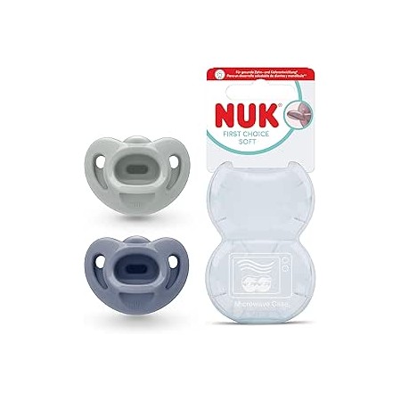 NUK SENSITIVE DUO CHUPETES DE SILICONA DE 0 - 6 MESES 2 CHUPETES