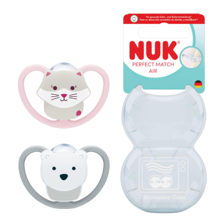 NUK CHUPETE SILICONA PERFECT MATCH AIR 6 - 18 MESES 2 UNIDADES SURTIDO