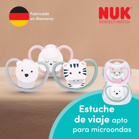 NUK CHUPETE SILICONA PERFECT MATCH AIR 6 - 18 MESES 2 UNIDADES SURTIDO