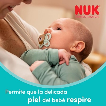 NUK CHUPETE SILICONA PERFECT MATCH AIR 0 - 6 MESES 2 UNIDADES SURTIDO