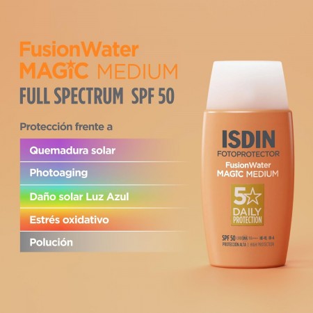 ISDIN FOTOPROTECTOR SPF50 FUSION WATER COLOR MEDIUM 50 ML